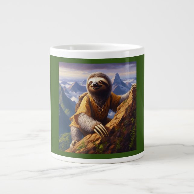 Sloth Mountain Climbing Giant Coffee Mug (Front)