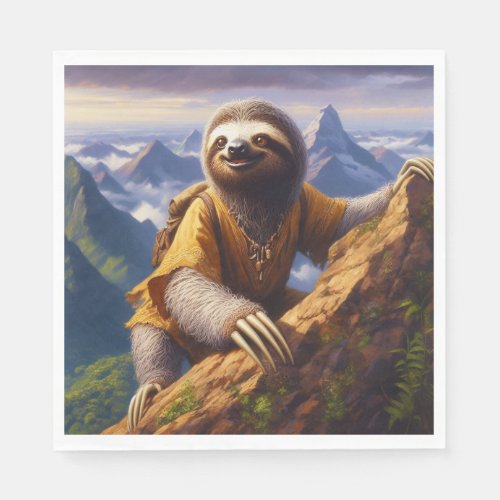 Sloth Mountain Climbing Napkins