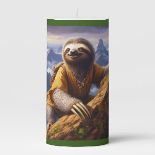 Sloth Mountain Climbing Pillar Candle