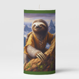 Sloth Mountain Climbing Pillar Candle
