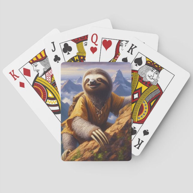 Sloth Mountain Climbing Poker Cards (Back)