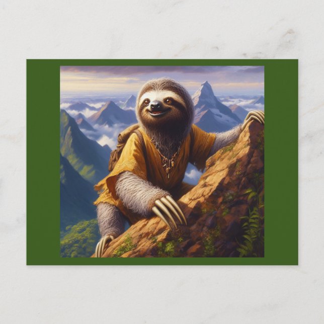 Sloth Mountain Climbing Postcard (Front)