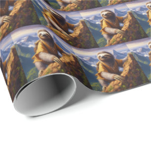 Sloth Mountain Climbing Wrapping Paper
