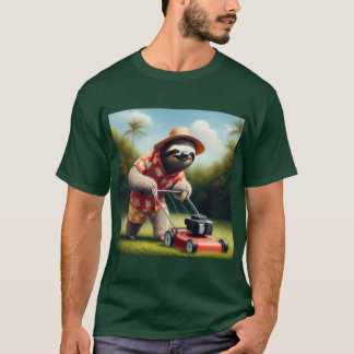 Sloth Mowing Lawn T-Shirt