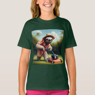Sloth Mowing Lawn T-Shirt