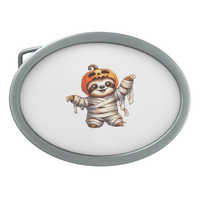 Sloth Mummy Halloween Classic T-Shirt Belt Buckle (Front)