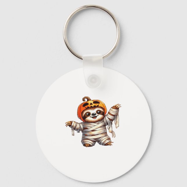 Sloth Mummy Halloween Classic T-Shirt Keychain (Front)