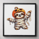 Sloth Mummy Halloween Classic T-Shirt Peel And Stick Photo Tile