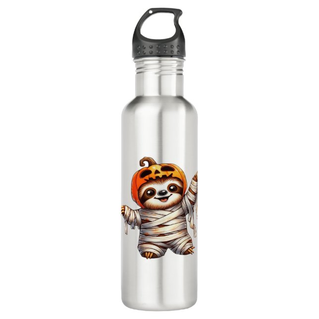 Sloth Mummy Halloween Classic T-Shirt Stainless Steel Water Bottle (Front)