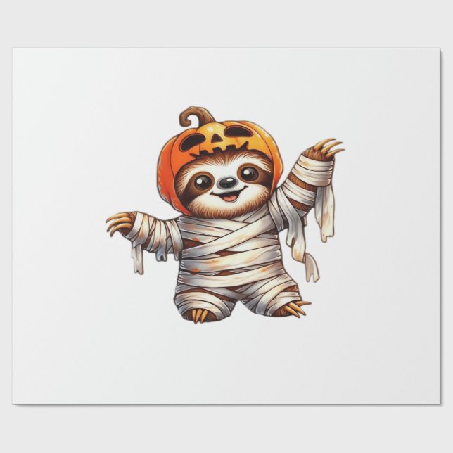 Sloth Mummy Halloween Classic T-Shirt Wrapping Paper (Flat)
