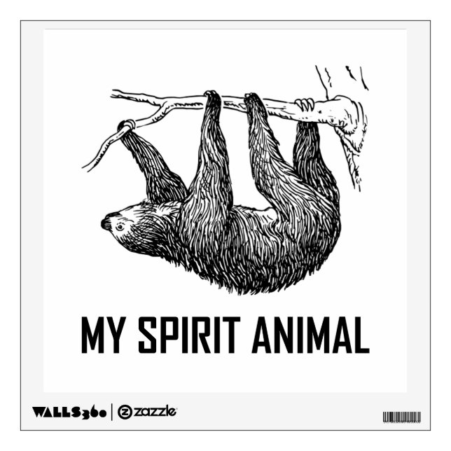 Sloth My Spirit Animal Funny Wall Sticker (Front)