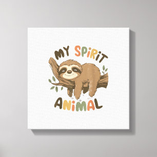 Sloth My Spirit Animal Graphic Funny Sloth Funny S Canvas Print