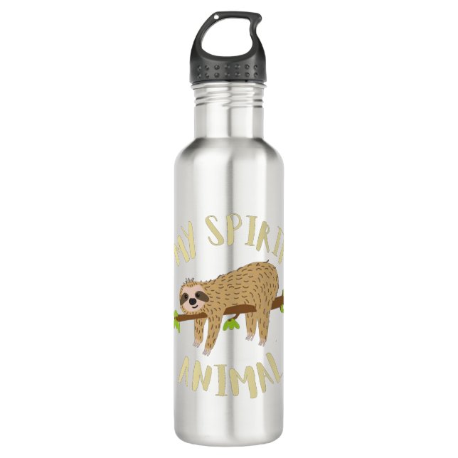 sloth my spirit animal stainless steel water bottle (Front)