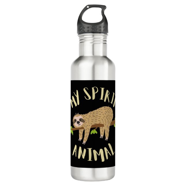 sloth my spirit animal stainless steel water bottle (Front)