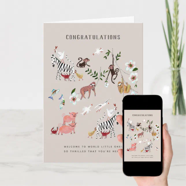 Sloth | New Baby Congratulations Greeting card | Zazzle