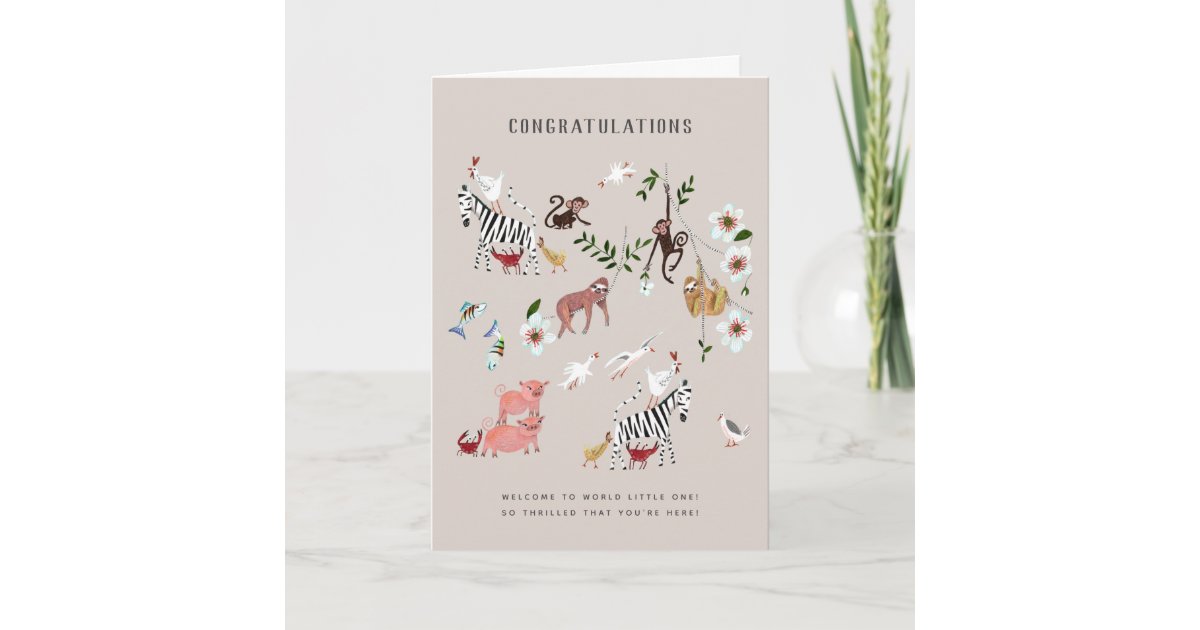 Sloth | New Baby Congratulations Greeting card | Zazzle