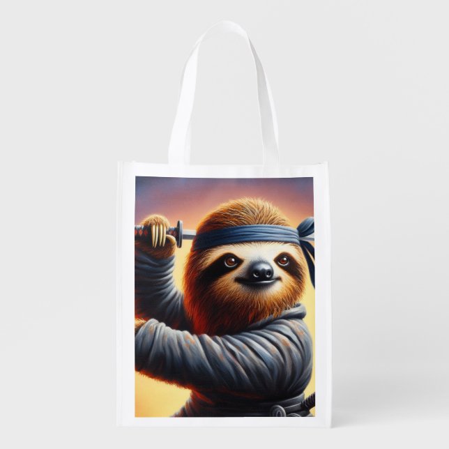 Sloth Ninja Grocery Bag (Front)