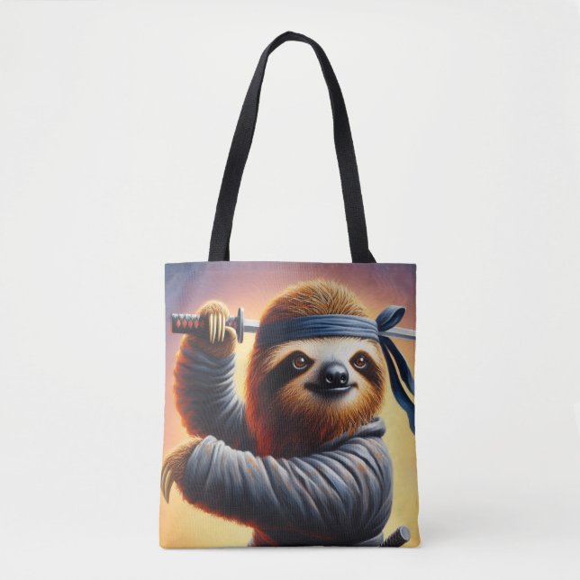 Sloth Ninja Tote Bag (Front)