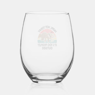 Sloth Nope Not Today Its Too Peopley Outside Funny Stemless Wine Glass