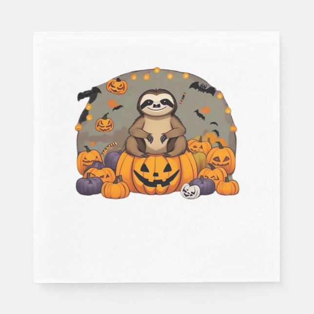 Sloth-o-ween Classic T-Shirt Napkins (Front)