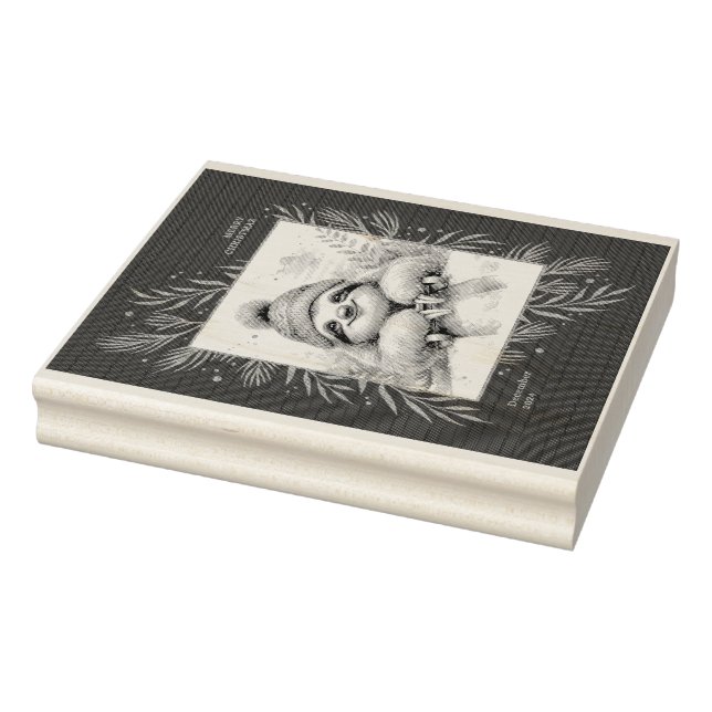Sloth on a Sled Rubber Stamp (Stamp)