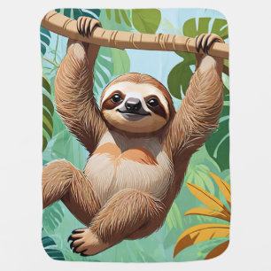 Sloth on a Tree Baby Blanket