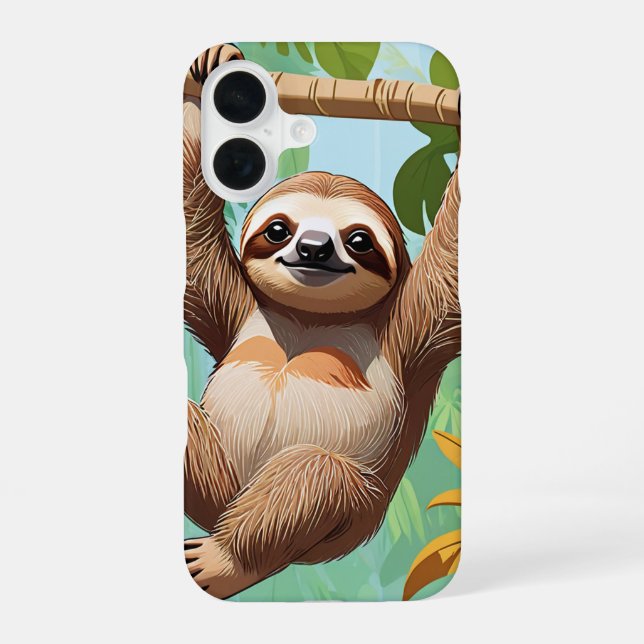 Sloth on a Tree  Iphone Case (Back)