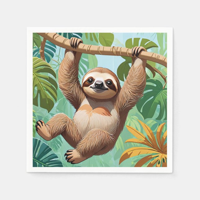 Sloth on a Tree  Napkins (Front)