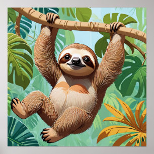 Sloth on a Tree Poster