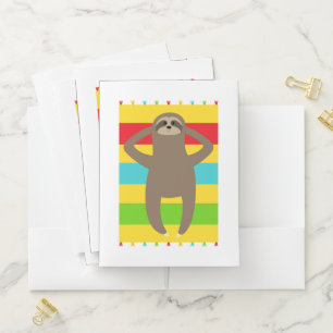 Sloth On The Beach Pocket Folder