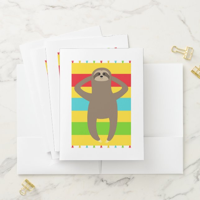 Sloth On The Beach Pocket Folder (In Situ)