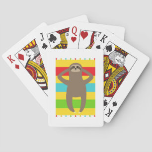 Sloth On The Beach Poker Cards