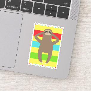 Sloth On The Beach Sticker