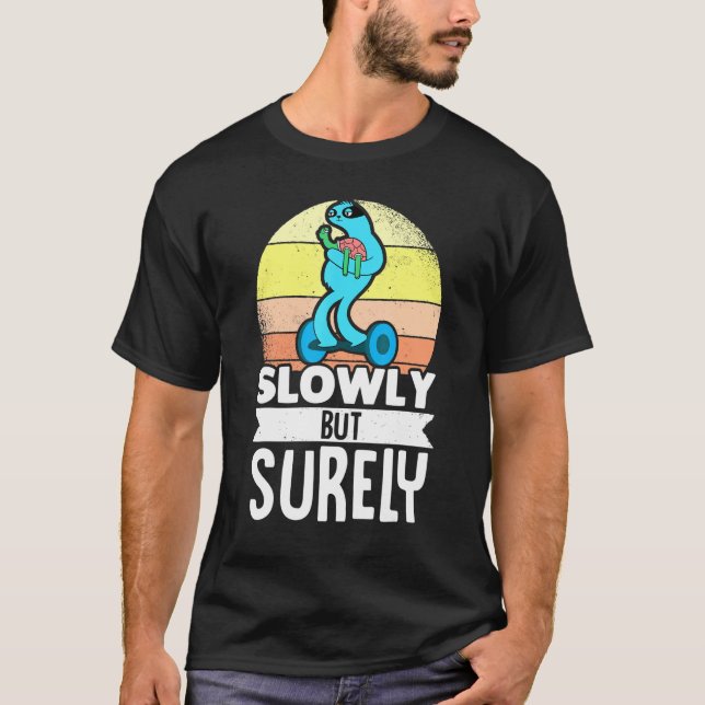 Sloth One Wheel Hoverboard Retro Electric Skateboa T-Shirt (Front)