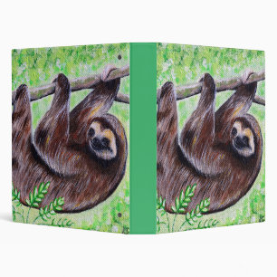 Sloth Painting 3 Ring Binder