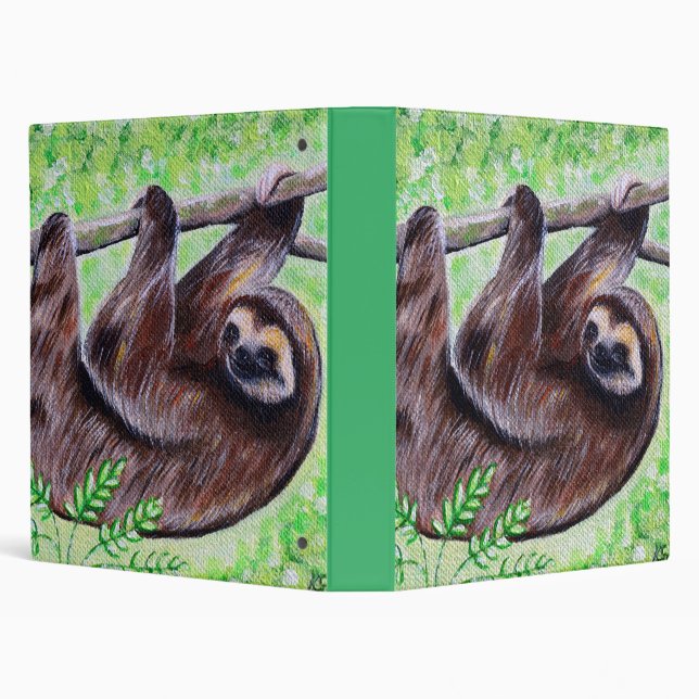 Sloth Painting 3 Ring Binder (Background)