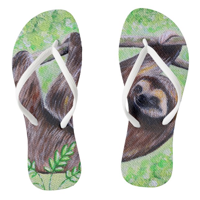 Sloth Painting Flip Flops (Footbed)