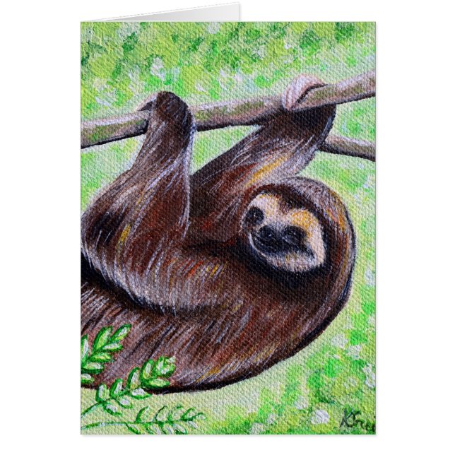 Sloth Painting Greeting Card (Front)
