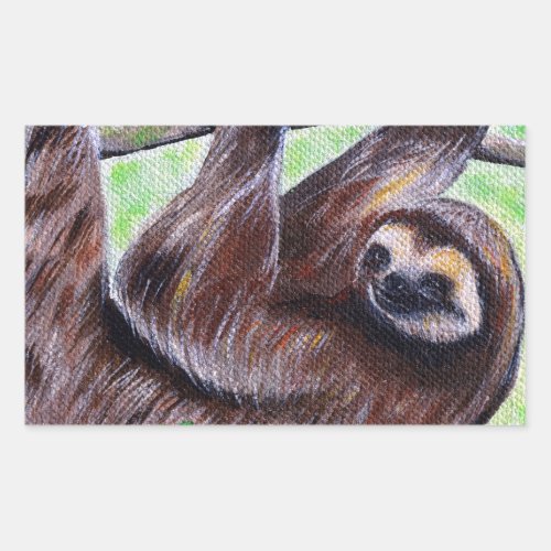 Sloth Painting Rectangular Sticker