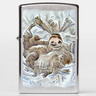 Sloth Painting Tote Bag Zippo Lighter