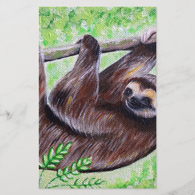 Sloth Painting Writing Paper (Front)