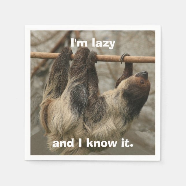 Sloth Paper Napkins (Front)