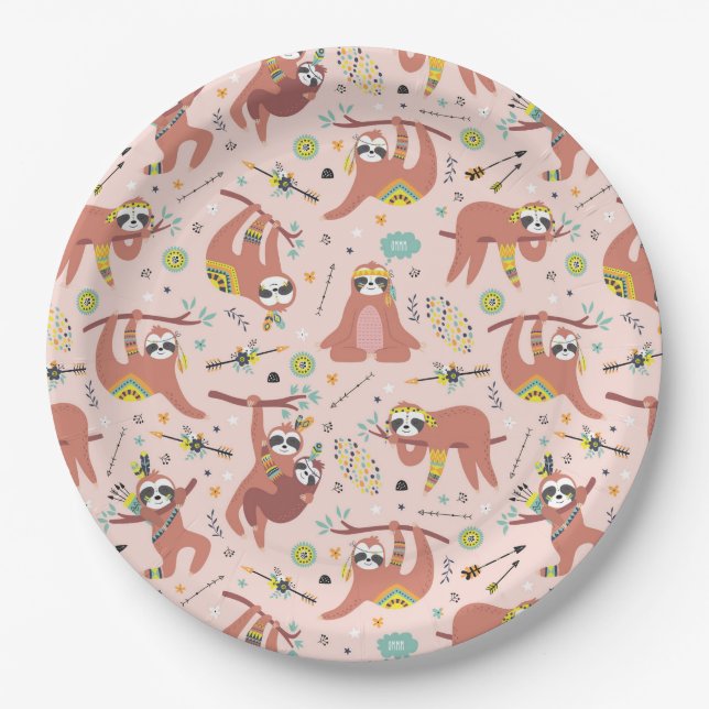 Sloth Paper Plate (Front)