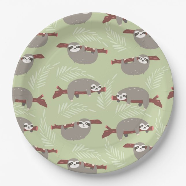 Sloth Paper Plates (Front)