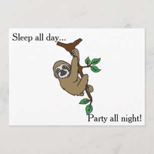 Sloth Party Invitation