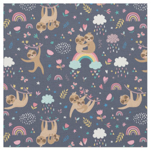 Sloth Pattern Fabric