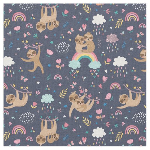 Sloth Pattern Fabric
