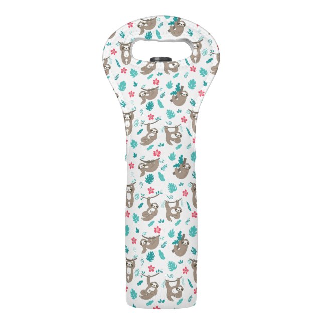 Sloth Pattern Tote Design Wine Bag (Front)