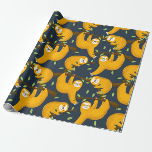 Sloth Pattern Wrapping Paper