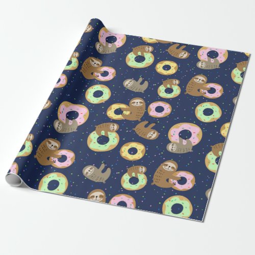 Sloth Pattern Wrapping Paper